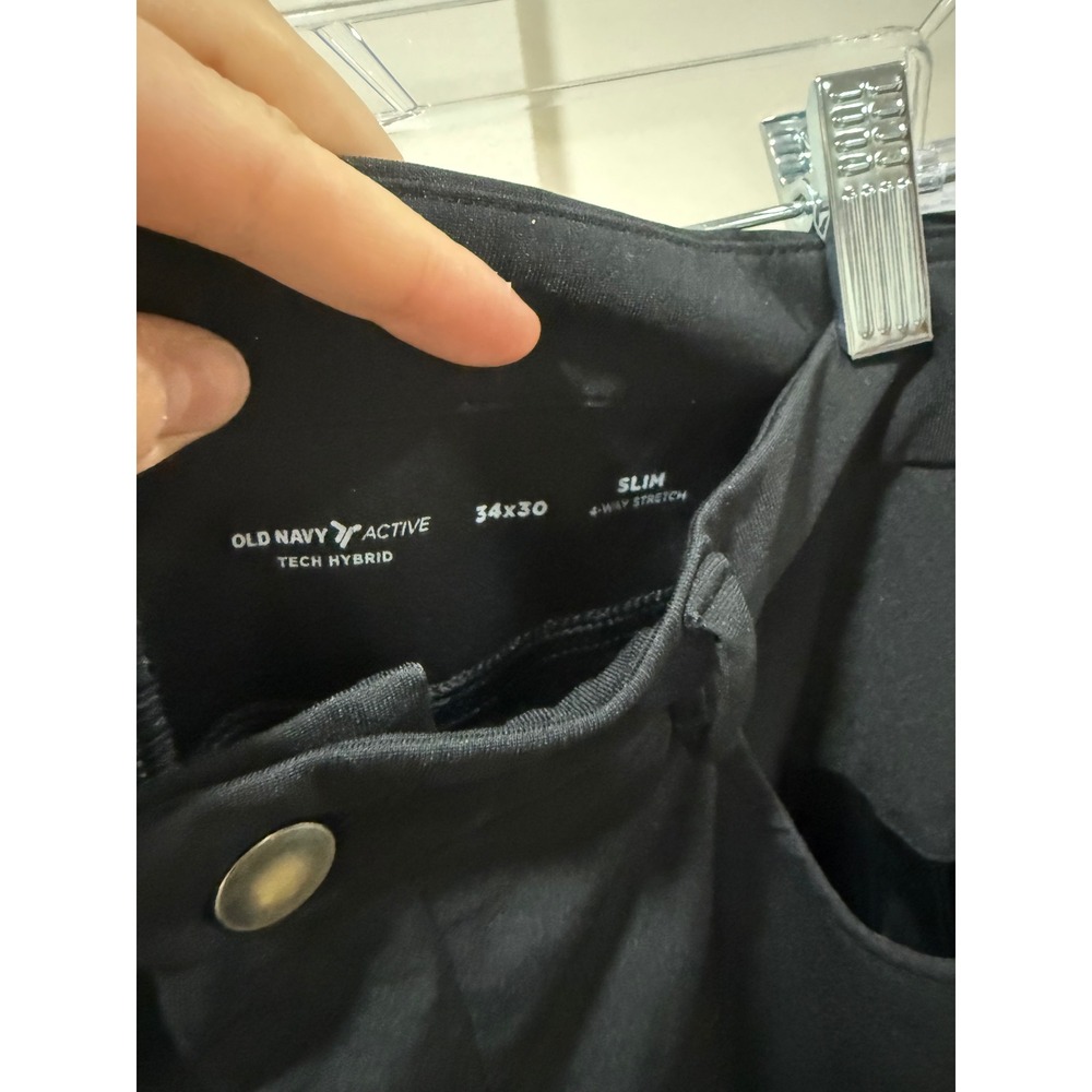 Office Business Pants Active Tech Pants Mens 34x30 Black Slim Stretch Chino - Picture 2 of 4